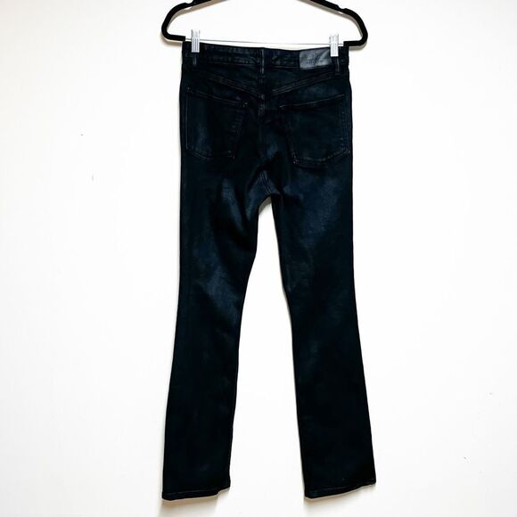 Ralph Lauren Black Label Wax Coated High Rise Black Jeans Sz 6 - Picture 5 of 9